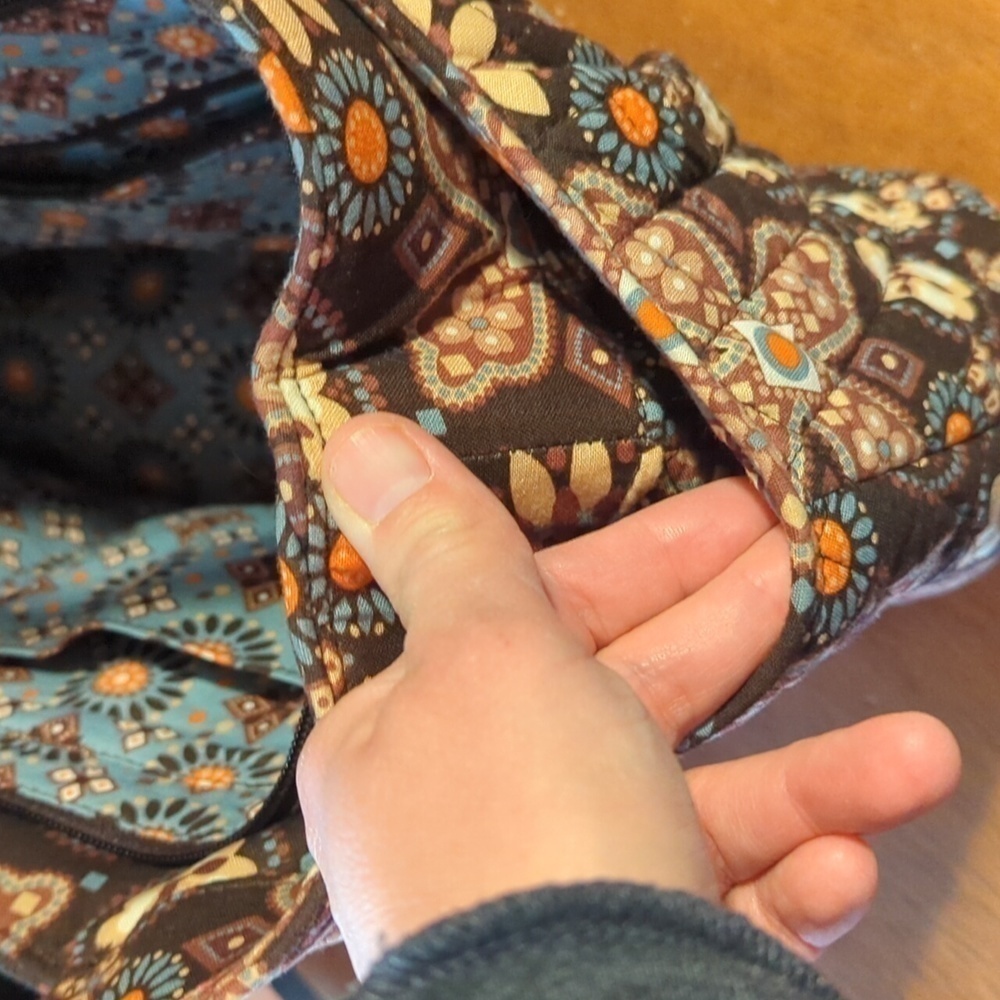 Vera Bradley Brown Floral Tote Handbag Purse - Picture 4 of 11